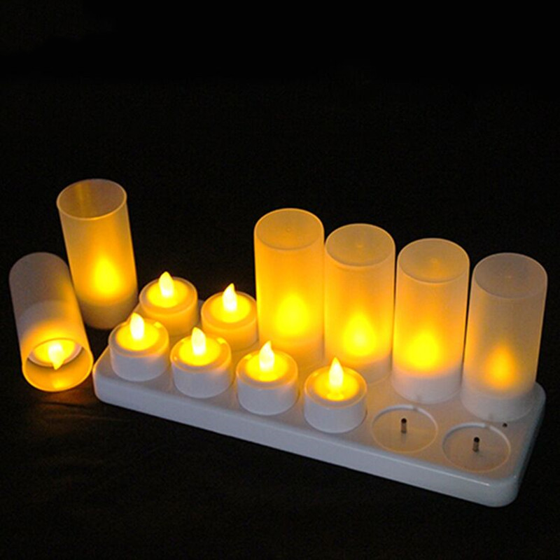 Decor Lighting Pack - Set van 12 oplaadbare LED-kaarsen Vlamloze