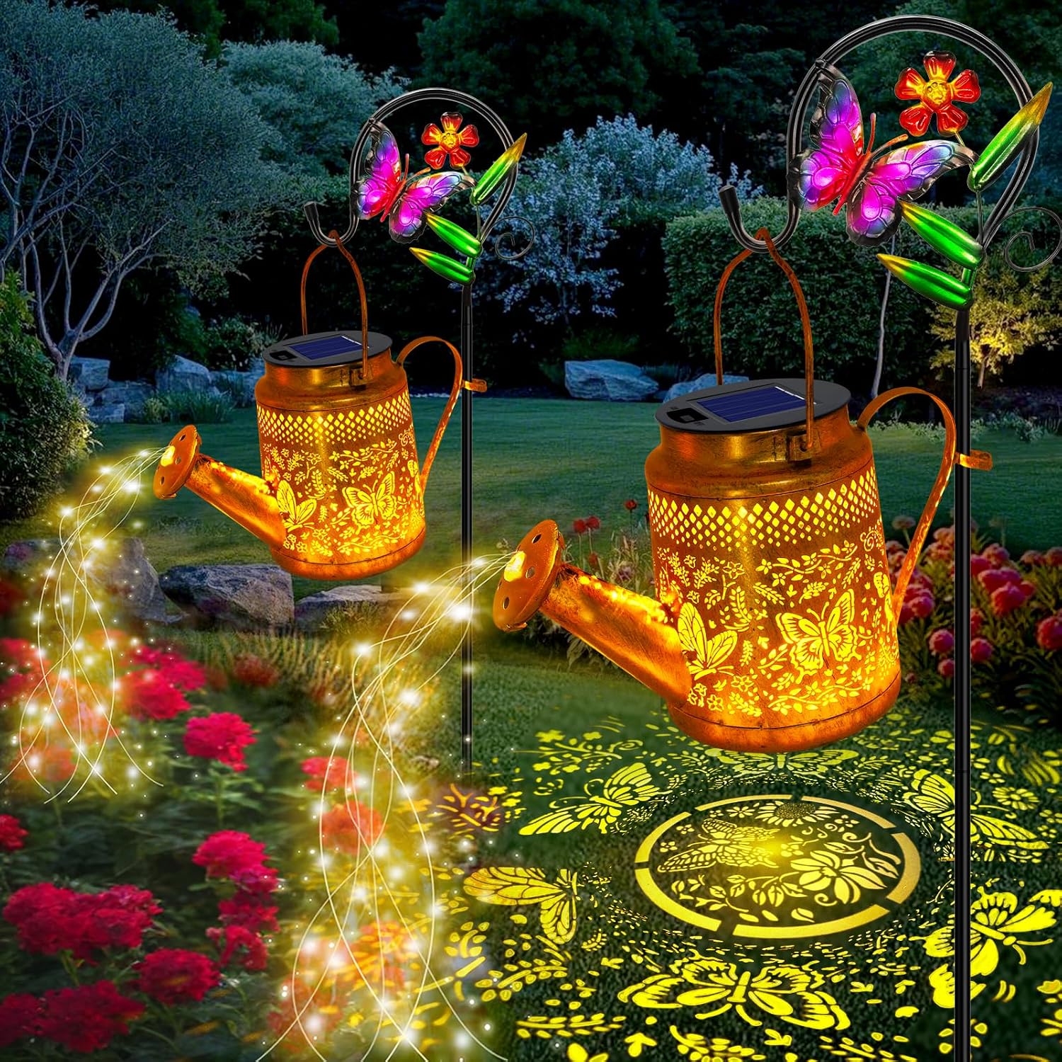Decor Lighting Pack - 2-pack grote zonne-vlinder gietspullampjes, cadeau voor
