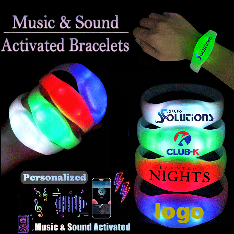 Decor Lighting Hours - Aanpasbare muziekgeactiveerde oplichtende armbanden LED-armbanden bruiloft