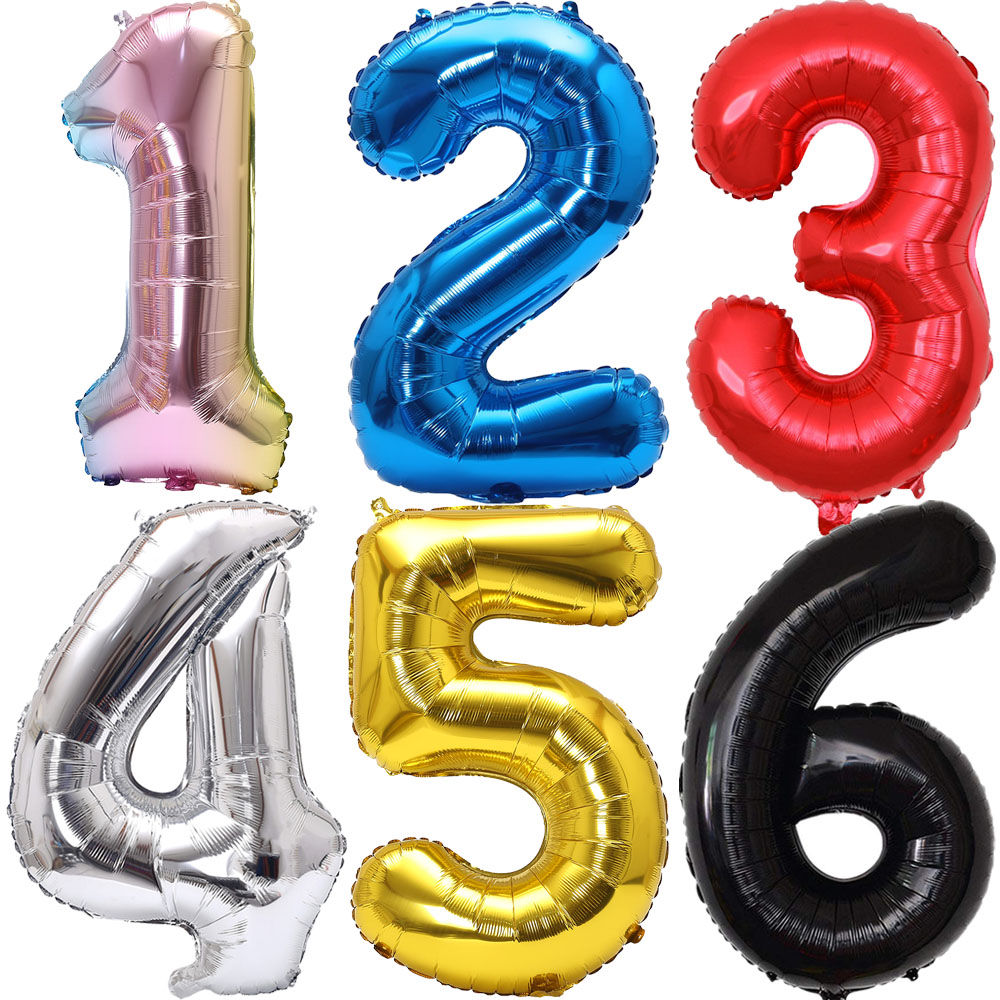 Lighting Mcqueen Birthday Decor - 32 inch regenboog gradiënt nummer folie