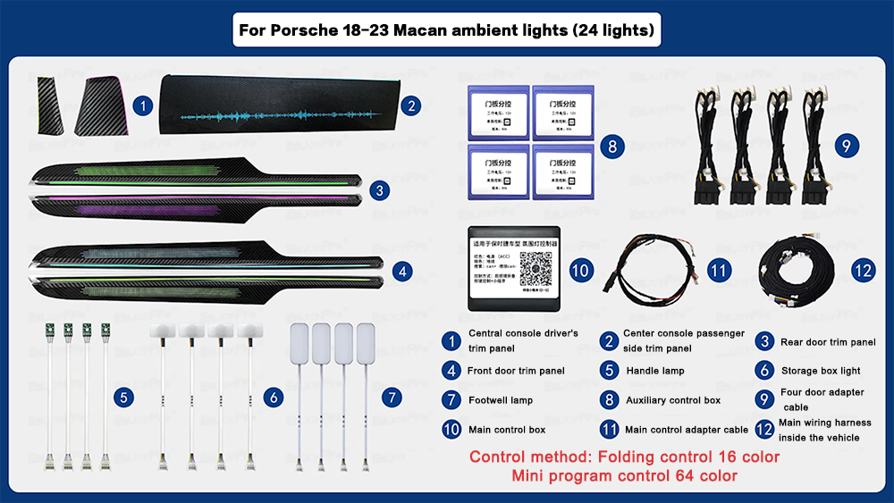 Decor Lighting India - Voor Porsche Macan 2018-2023 Auto-Instrument Omgevingslicht