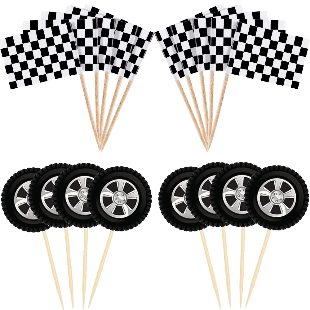 Lighting Mcqueen Birthday Decor - Wiel Racewagen Party Cake Decor Band