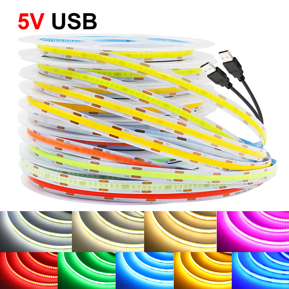 Decor Lighting Hours - DC 5V COB LED stripverlichting 320LEDs/m