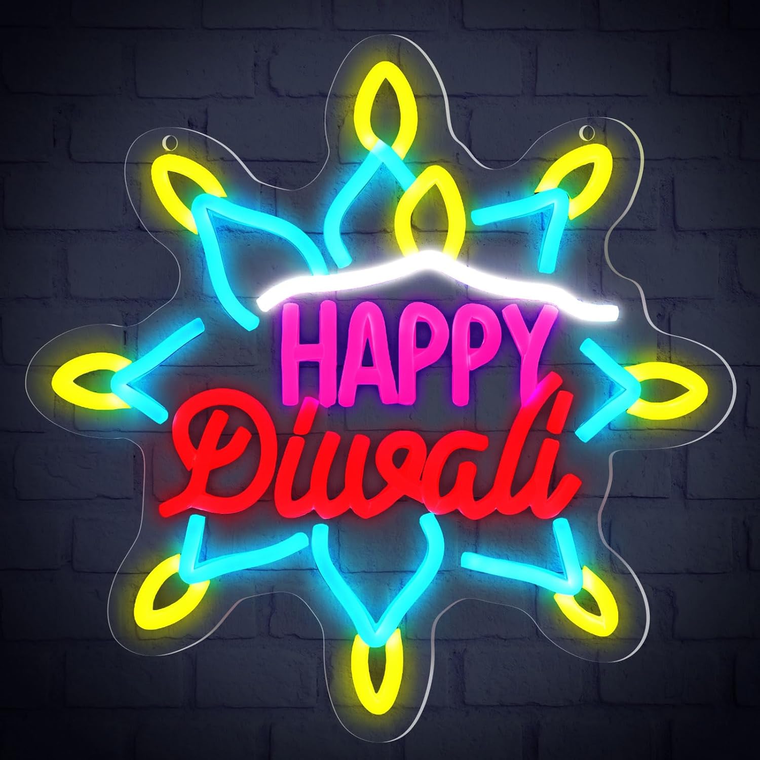 Decor Lighting India - Gelukkige Diwali Neonreclame LED Marquee Licht