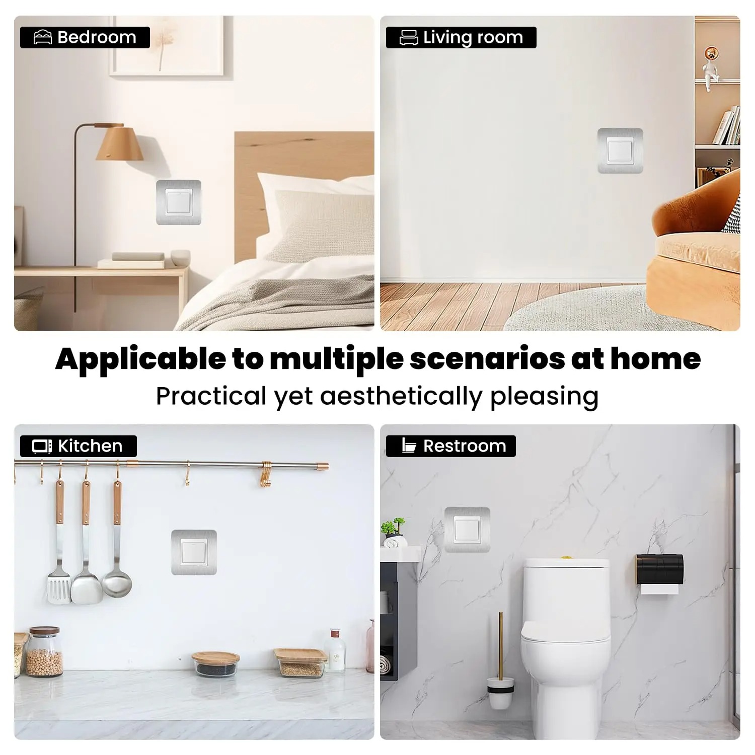 4 stuks zilverachtige zelfklev - Decor Lighting Uk recensie en prijs
