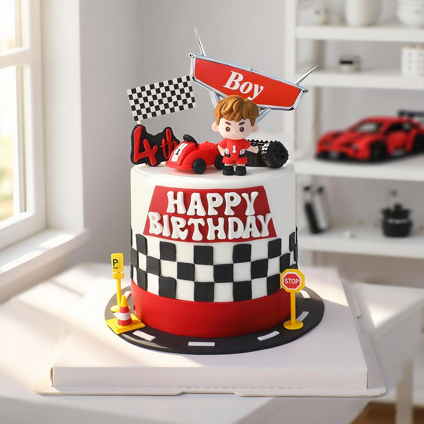Cartoon Jongen Racewagen Taart - Lighting Mcqueen Birthday Decor recensie en prijs