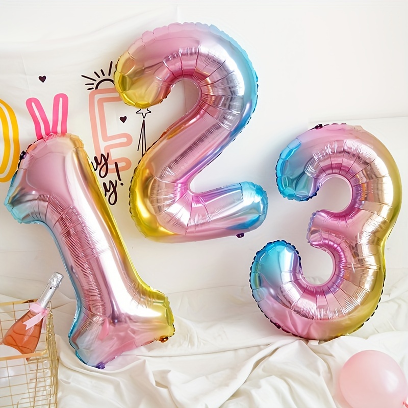 32 inch regenboog gradiënt num - Lighting Mcqueen Birthday Decor recensie en prijs