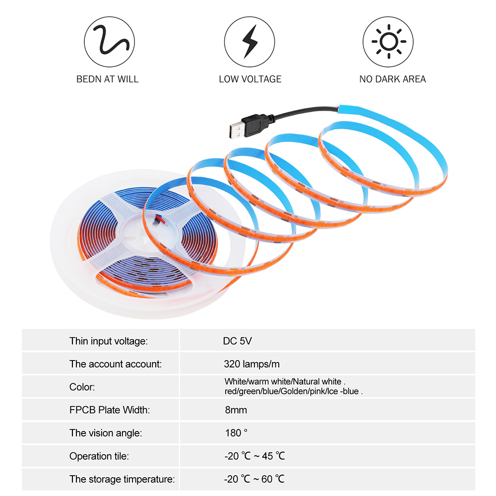 DC 5V COB LED stripverlichting - Decor Lighting Hours recensie en prijs