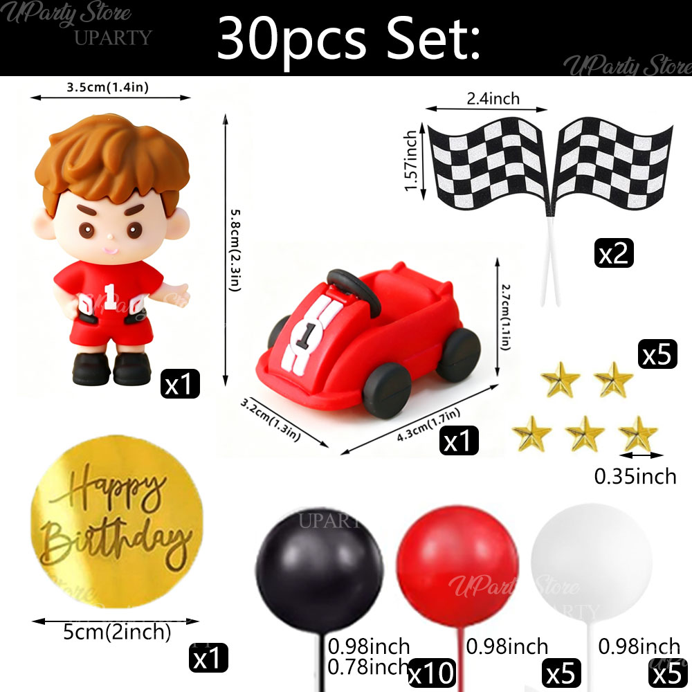 Rode raceauto taarttoppers, ro - Lighting Mcqueen Birthday Decor recensie en prijs