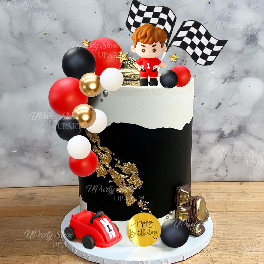 Rode raceauto taarttoppers, ro - Lighting Mcqueen Birthday Decor recensie en prijs