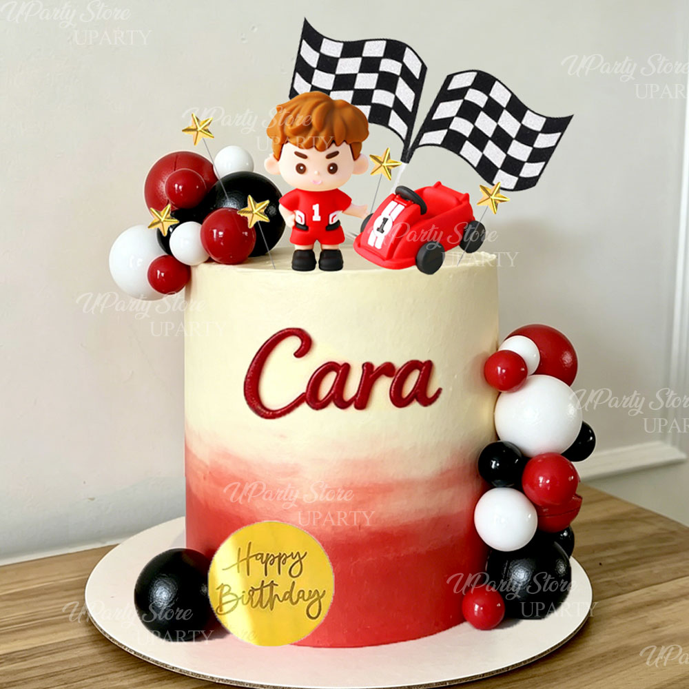 Rode raceauto taarttoppers, ro - Lighting Mcqueen Birthday Decor recensie en prijs