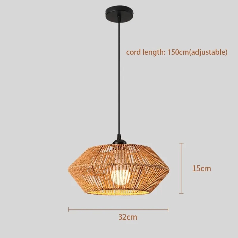 Boho rotan geweven hanglamp, g - Geometric Lamp Shade recensie en prijs