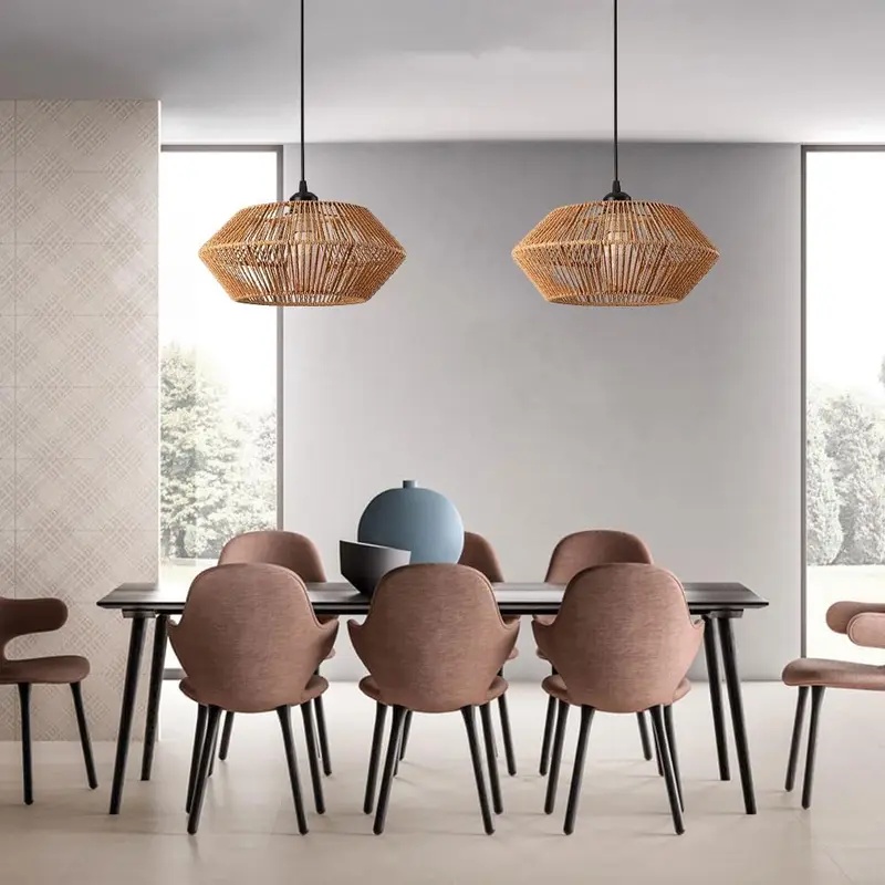 Boho rotan geweven hanglamp, g - Geometric Lamp Shade recensie en prijs