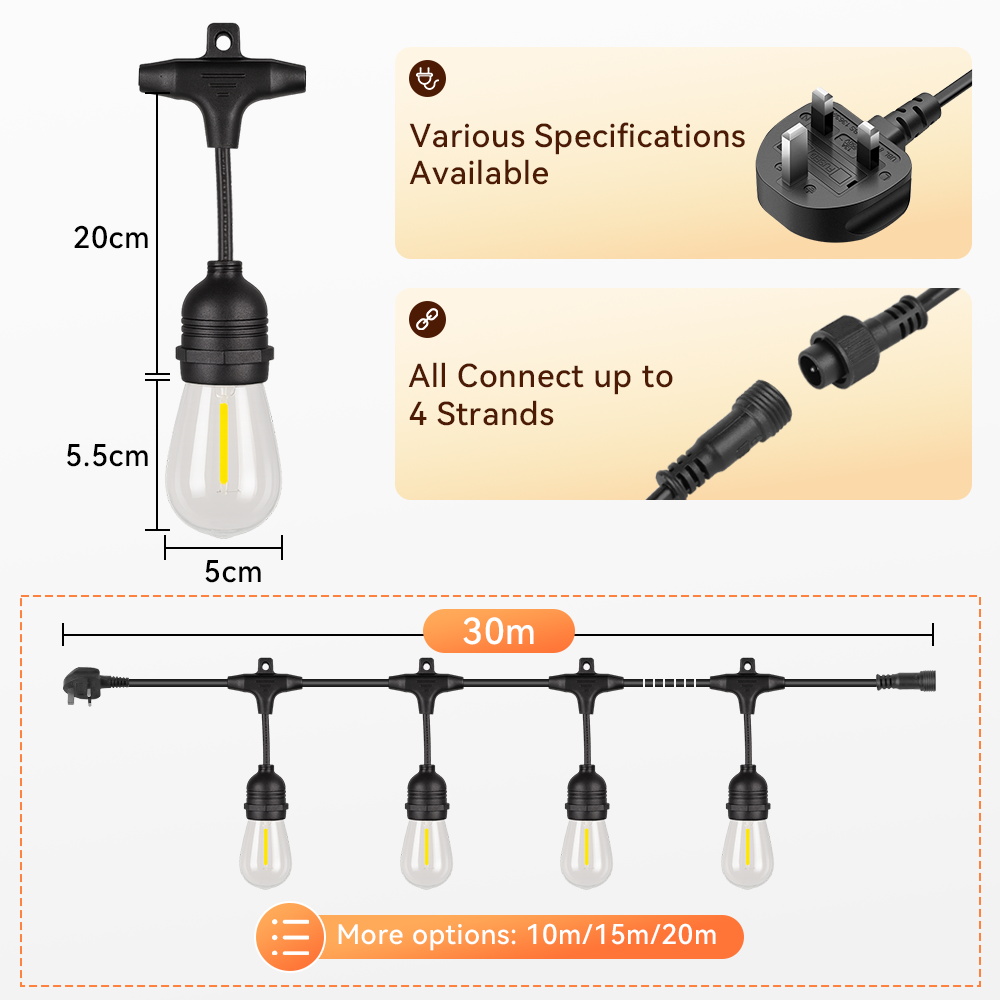 E27 Outdoor Lichtslingers Led- - Decor Lighting Uk recensie en prijs